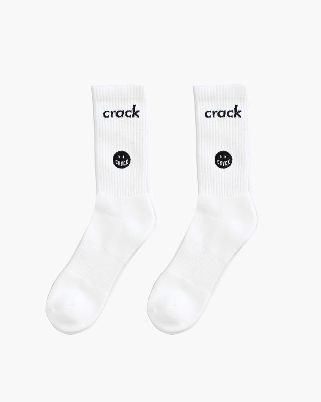 Crack: White Logo Socks