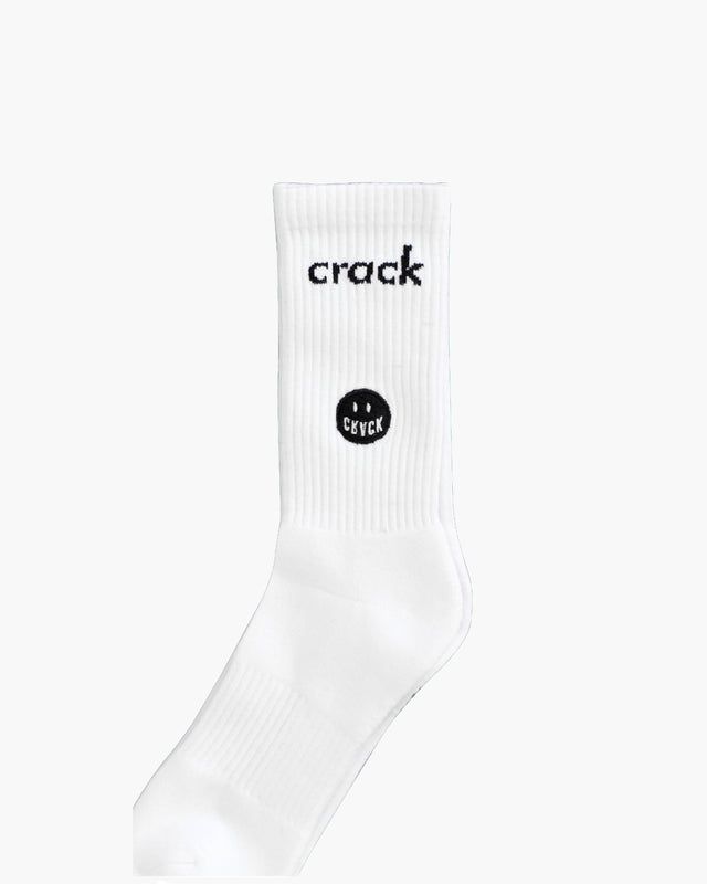 Crack: White Logo Socks